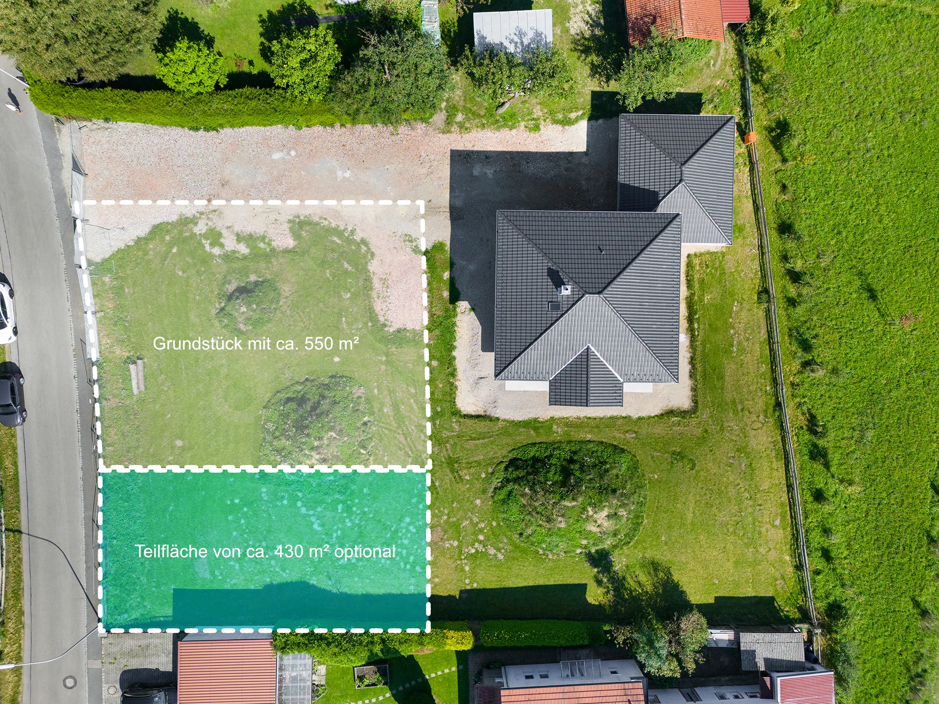 Geniales Baugrundstück zum Bau eines Einfamilienhauses in Ortsrandlage - Grundstücksteilung