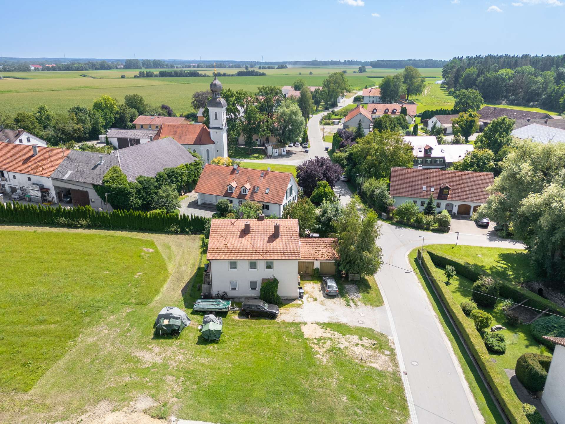 Vermietetes Zweifamilienhaus in Indorf bei Erding - Vogelperspektive II