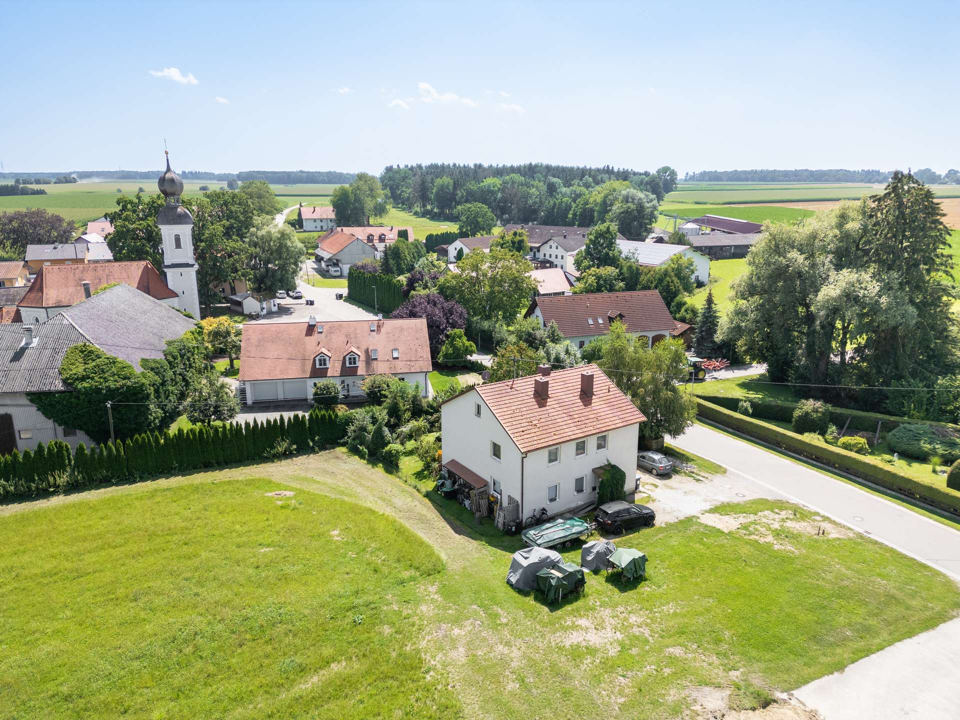 Vermietetes Zweifamilienhaus in Indorf bei Erding - Vogelperspektive I