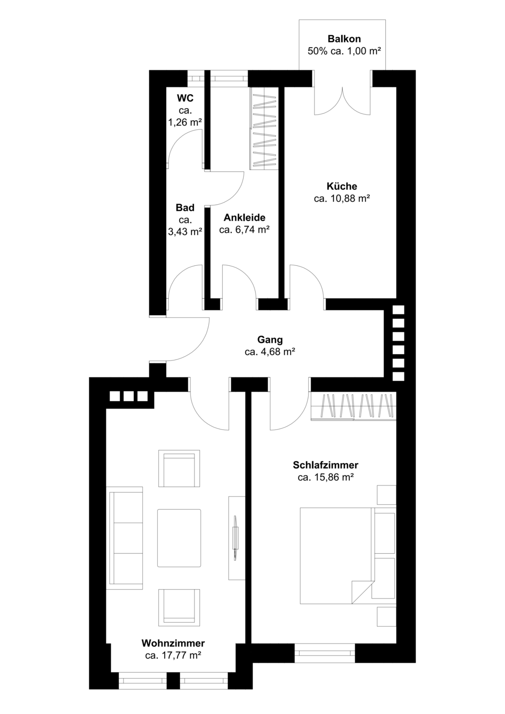 Bezaubernde, denkmalgeschützte 2,5-Zimmer Wohnung mit Balkon im Herzen von Giesing - 3. Obergeschoss