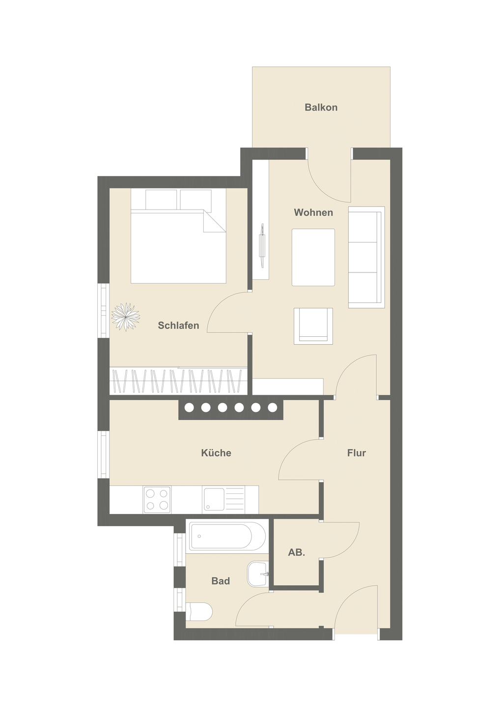 Bezaubernde, denkmalgeschützte 2-Zimmer-Wohnung mit Balkon im Herzen von Schwabing in München - 3. Obergeschoss